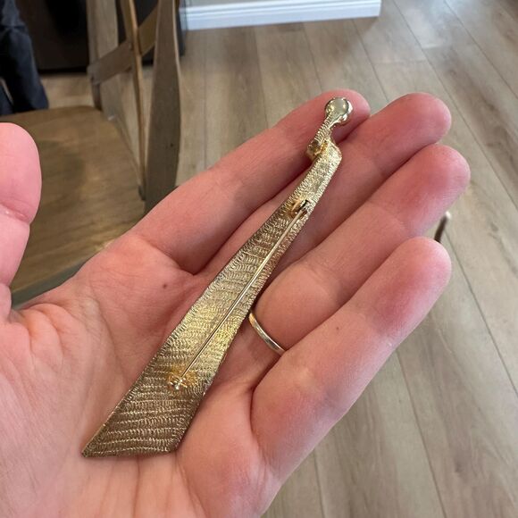 Vintage large pastel 80s ribbon brooch pin - Picture 3 of 3